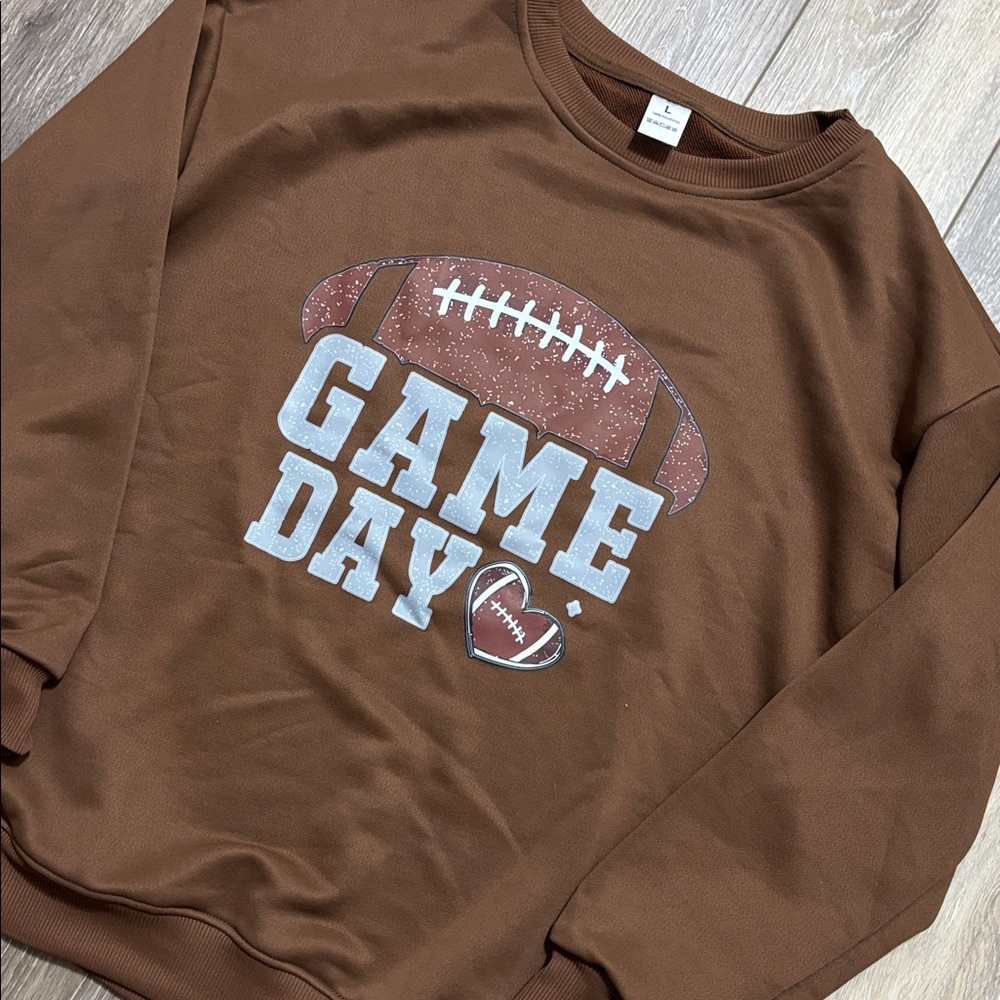 Brown Game Day Sweatshirt size large - Picture 2 of 4